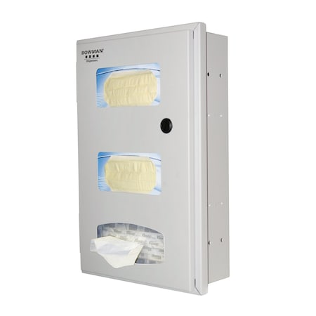 Bowman Dispensers Semi-Recessed Face Mask & Tissue Dispenser RE302-0012
